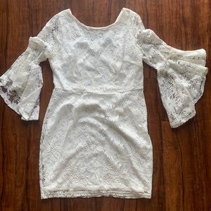 White Long Sleeve Lace Dress